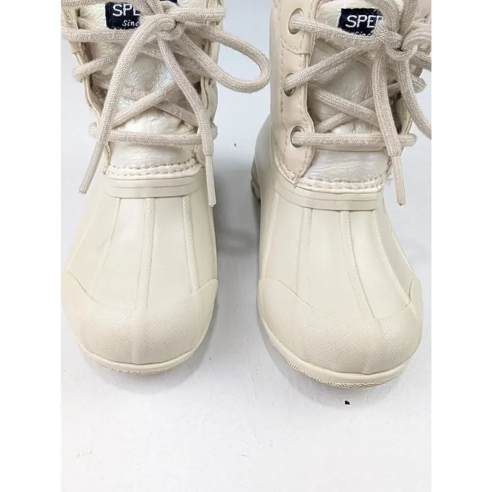 Sperry Top-Sider Port Boots Ivory Shimmer Toddler Girls 8